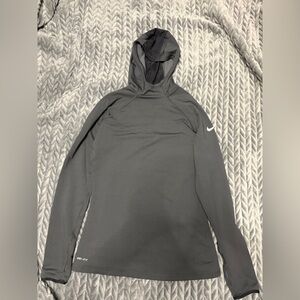 Nike pro Gray women’s hooded shirt